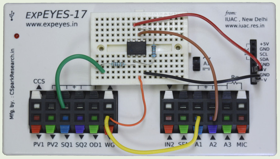 Photograph: OP07 used (pin configuration of uA741)