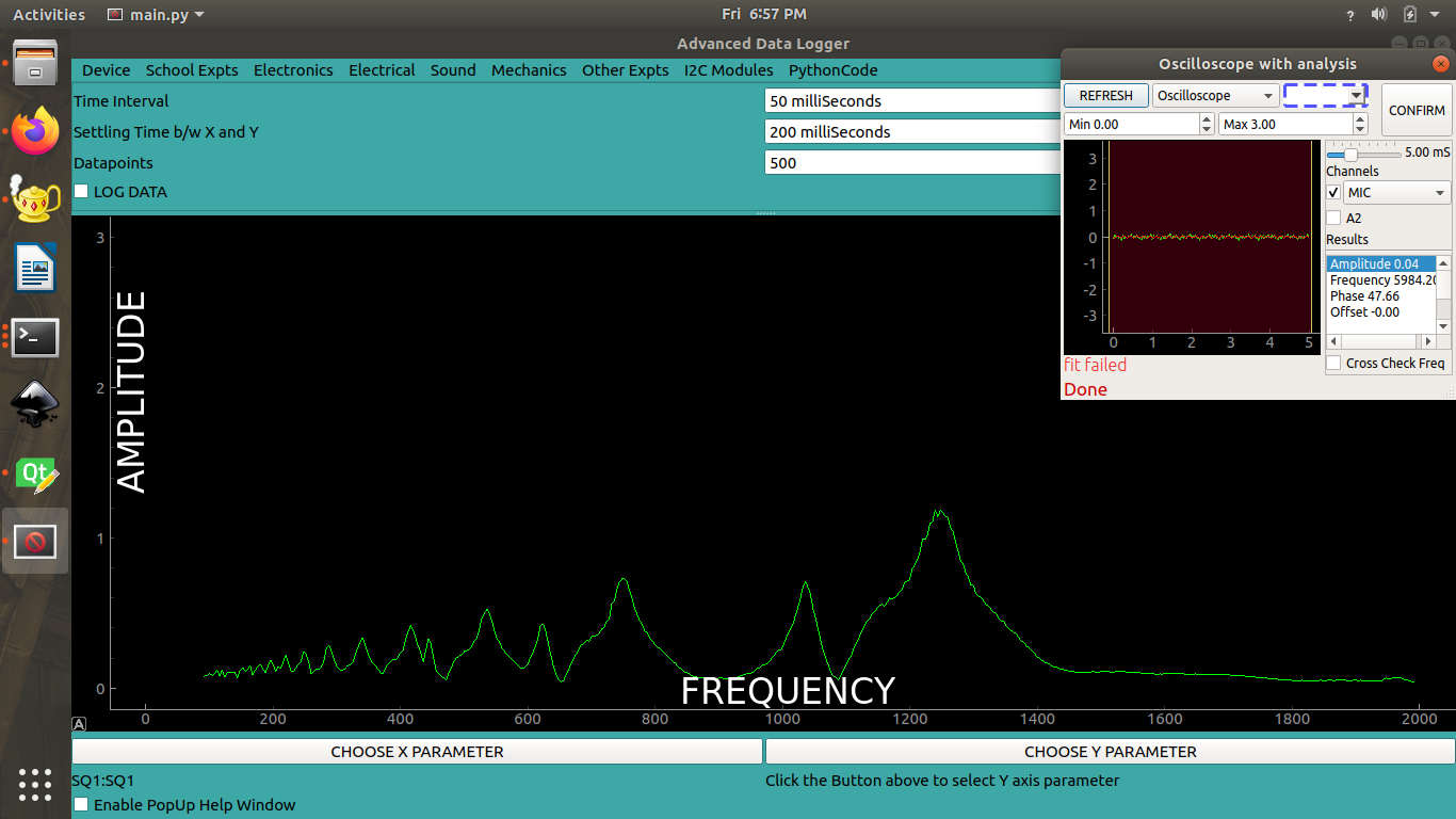 Advanced data logger Piezo response