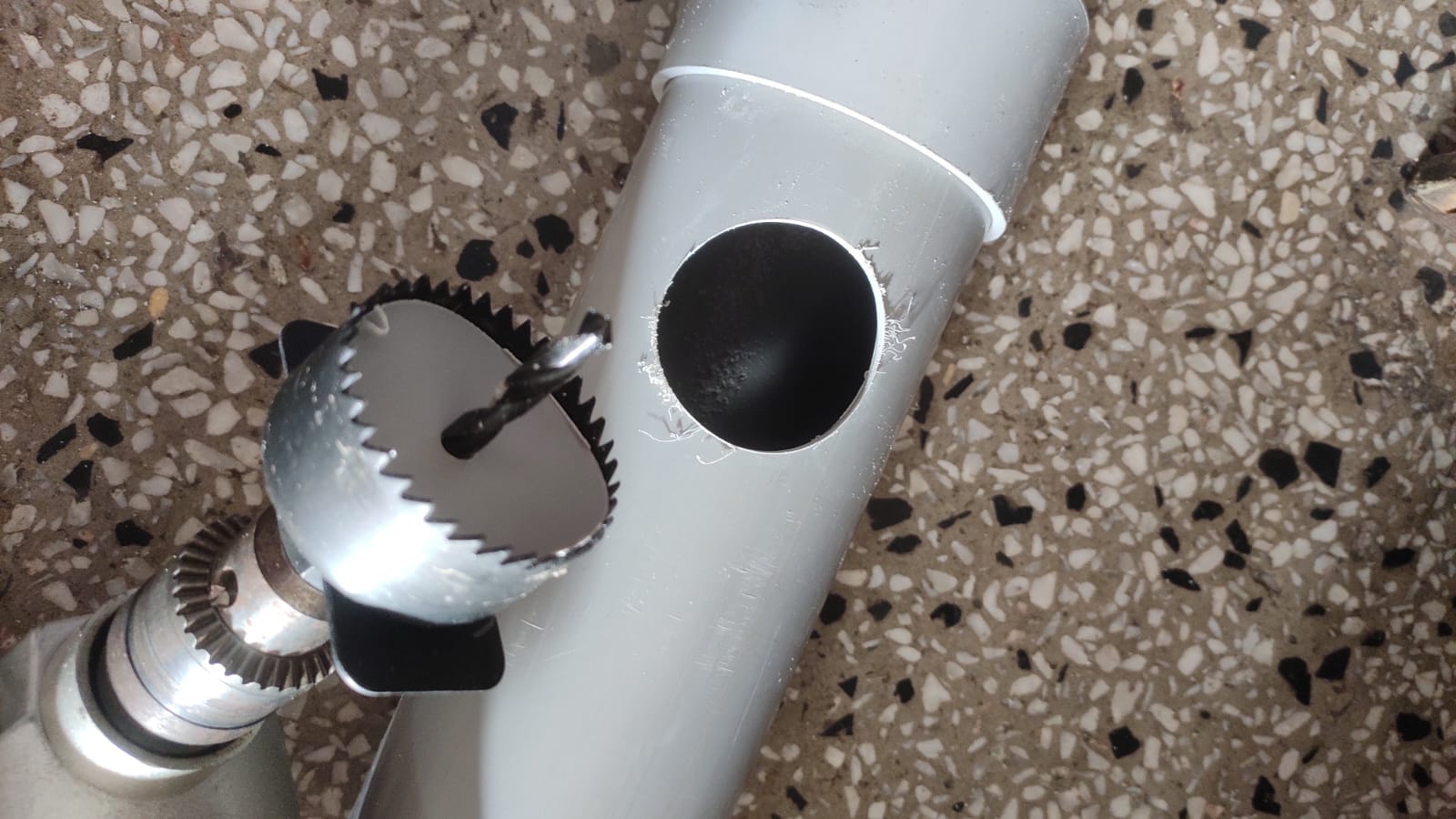 Used a 2 inch circular drill